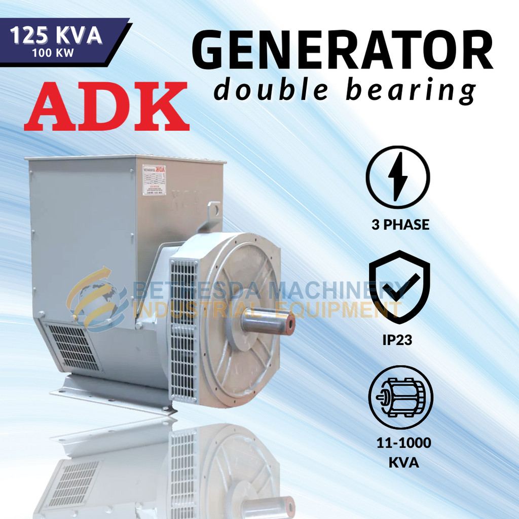 GENERATOR GENSET 125 KVA - 100 KW ADK DOUBLE BEARING