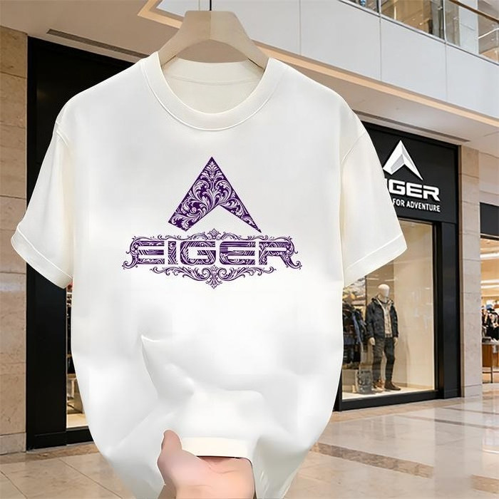 COD Kaos Eiger Motif Baroque Ungu Elegan | Kaos Pria Kekinian Eiger Premium Style - hitam, S