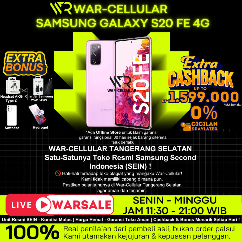 SAMSUNG GALAXY S20 FE 8/256GB & 8/128GB SECOND RESMI SEIN (Samsung Electronics Indonesia)