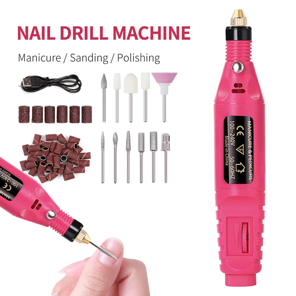 Alat Ukir Mini Drill Grinder Mini Grinda Bor Penghalus Alat Gerinda Pen Ukir Pedicure Manicure