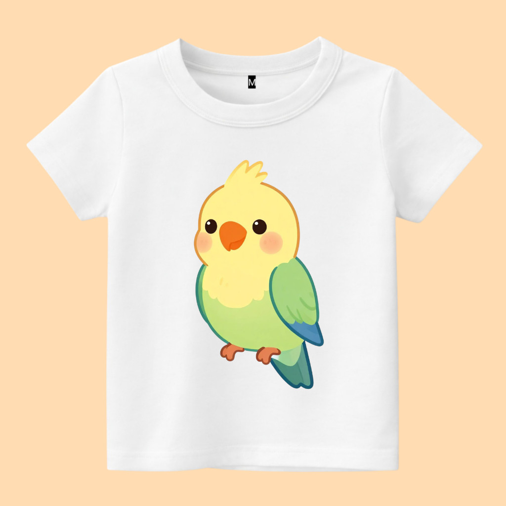 Baju Kaos Anak Gambar Burung Parkit kakak tua mini