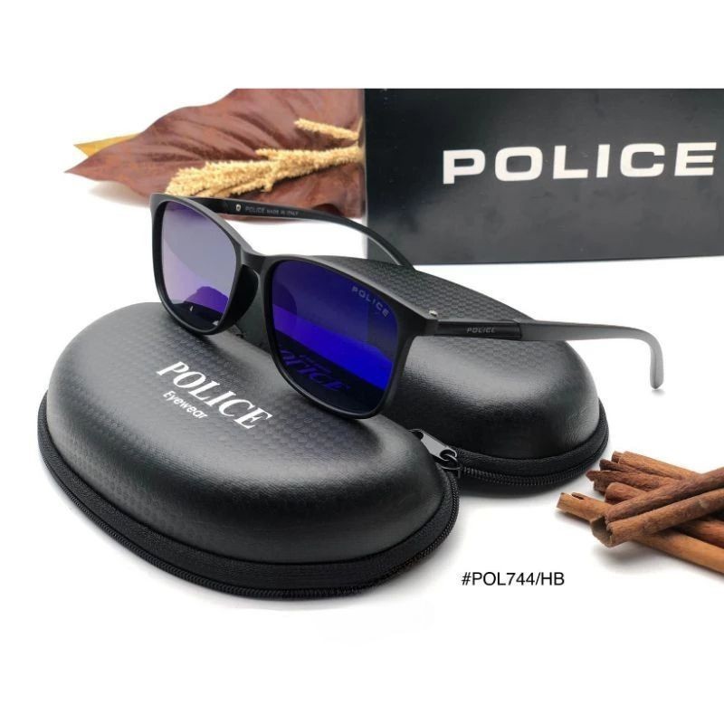 KACAMATA HITAM PRIA POLICE 744 LENSA POLARIZED ANTI RADIASI GAYA SPORTY TERBARU UNISEX PREMIUM