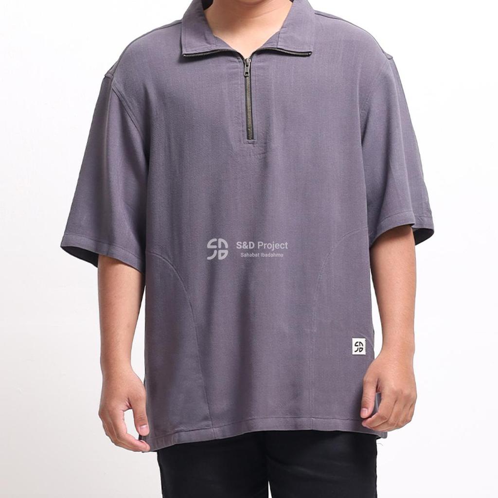 S&D PROJECT Mora Linen Shirt Zipper Oversize Pria Bersaku Lengan Pendek - All Colors