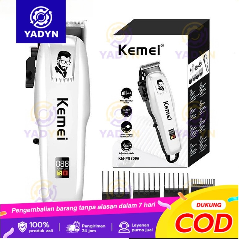 COD Kemei KM PG809A Hair Clippers Alat Mesin Cukur Rambut Kumis Jenggot Brewok