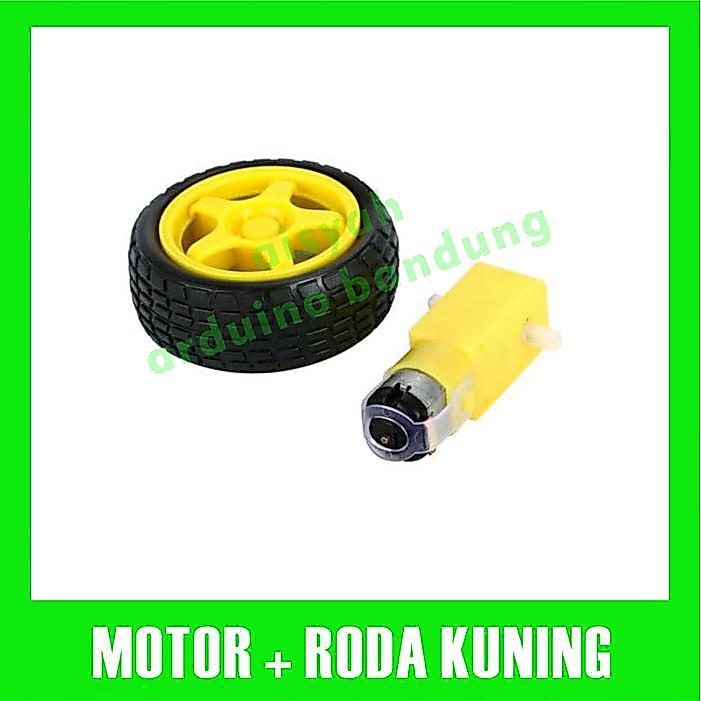 SALE  Motor DC Gearbox + Roda Robot Motor DC Motor Gearbox Kuning ORIGINAL