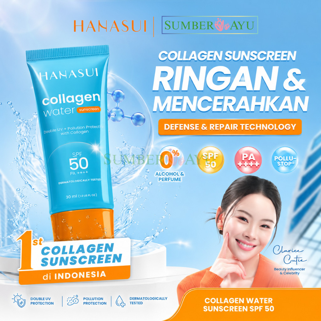 SUMBER AYU | HANASUI COLLAGEN WATER SUNSCREEN SPF 50