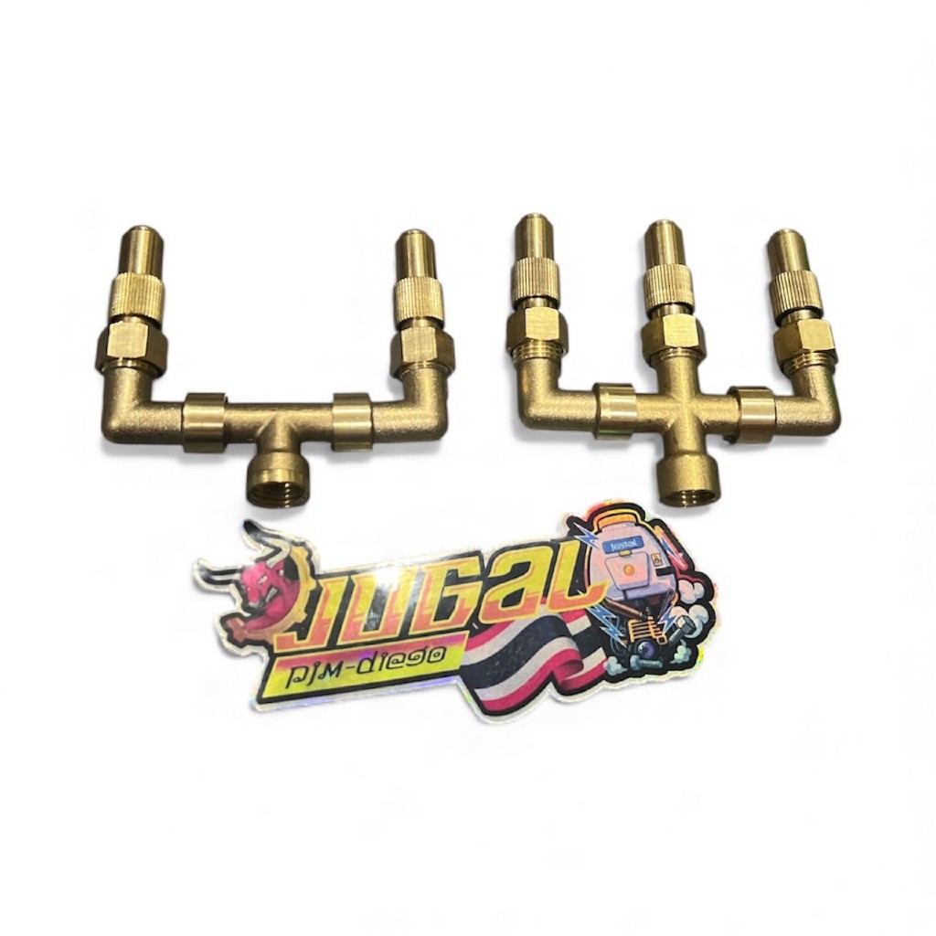 COD TU26 NOZEL KUNINGAN TRISULA - double sula - nozzle cabang 3 dan cabang 2 mesin sprayer semprot h