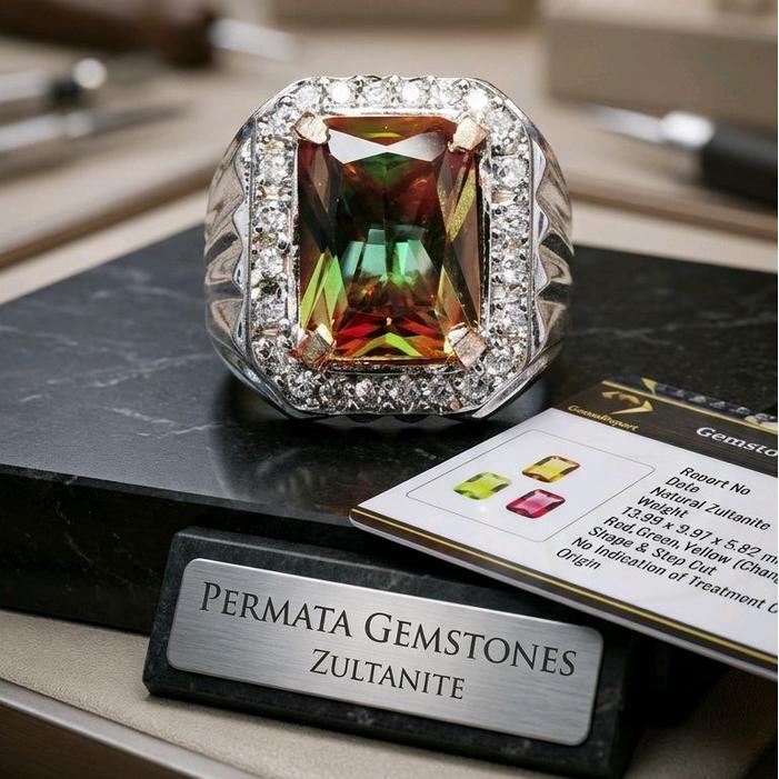 Cincin Permata Change Color Zultanite Include Memo Certified - 6
