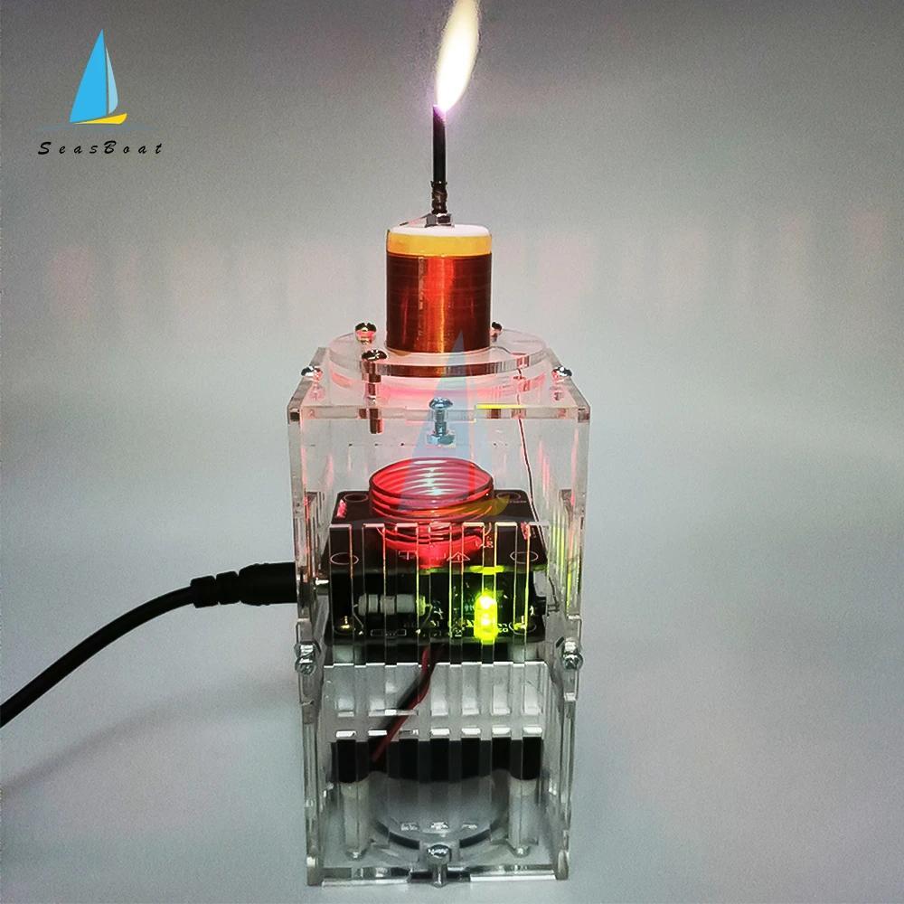 Tesla Coil HFSSTC Tesla Electronic Candle High Frequency Plasma Flame Teaing Y Kit DC 36-40V 2A 15MH