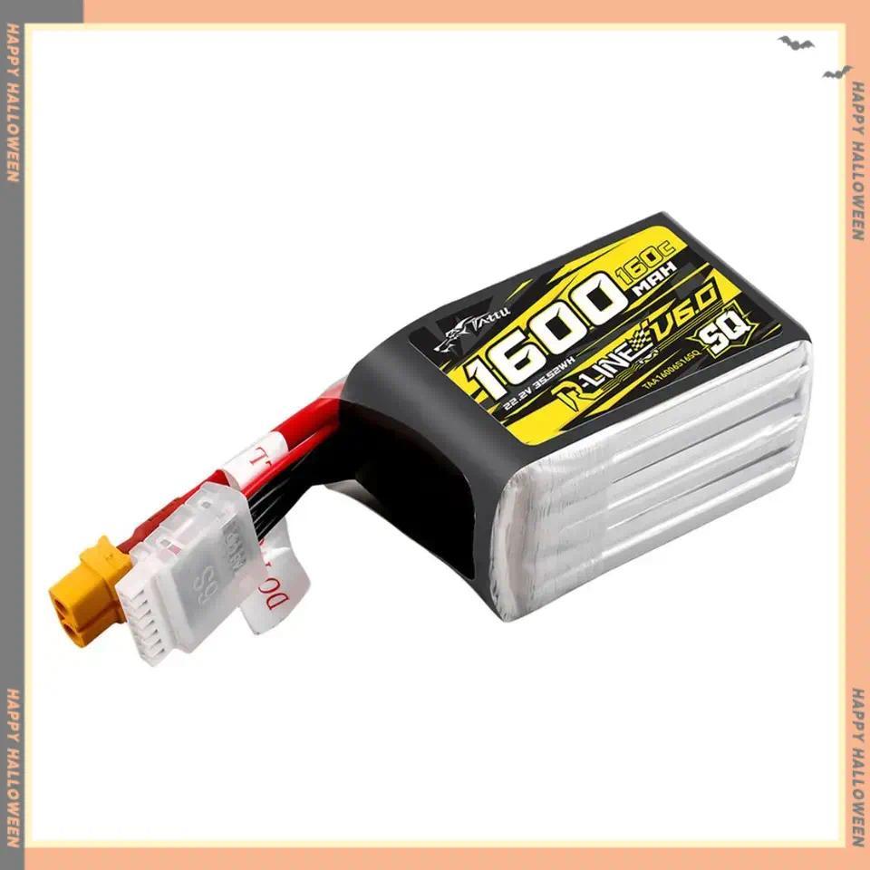 Baterai Lipo TATTU R‑LINE 6.0 6S 22.2V 160C Kapasitas 1480/1600mAh Versi Panjang & Pendek Konektor X