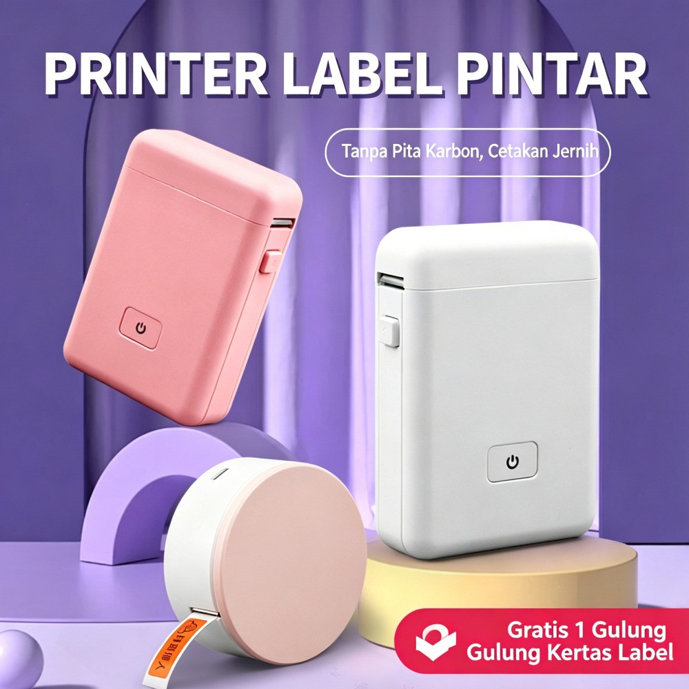 Printer Label Termal Portabel Printer Label Bluetooth Printer Stiker Label