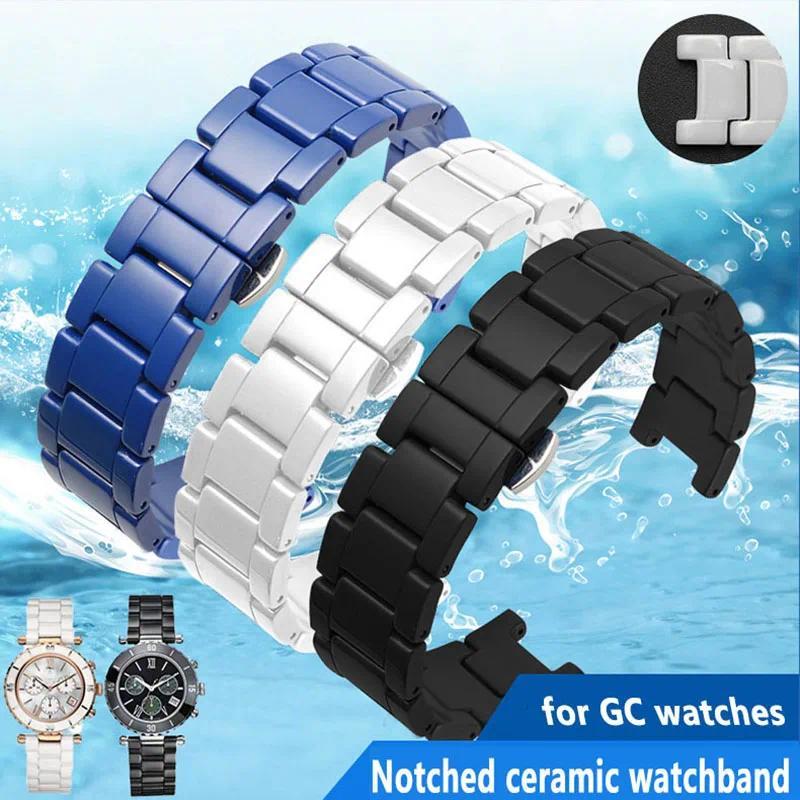high quality Ceramic watchband for GC watches band Notched ceramic bracelet fashion