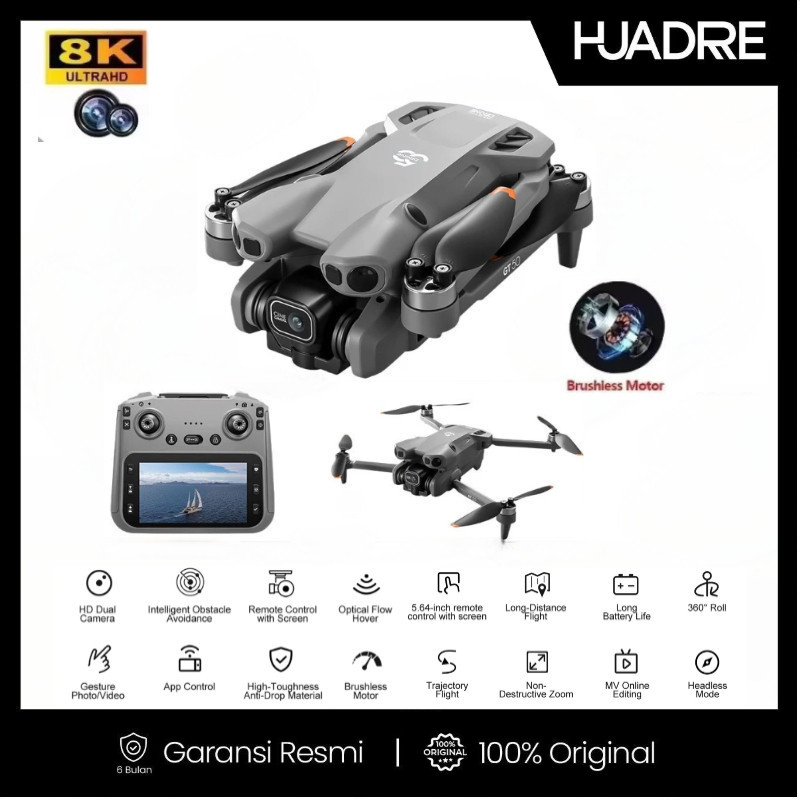 HUADRRE  Drone GT50 Pro Kamera CMOS Besar Motor Tanpa Sikat FPV WiFi Drone Fotografi Udara Jarak Jau