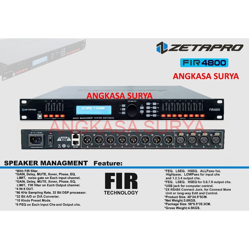DLMS Speaker Management ZETAPRO FIR 4800/ FIR4800 ORIGINAL 4 input 8 output