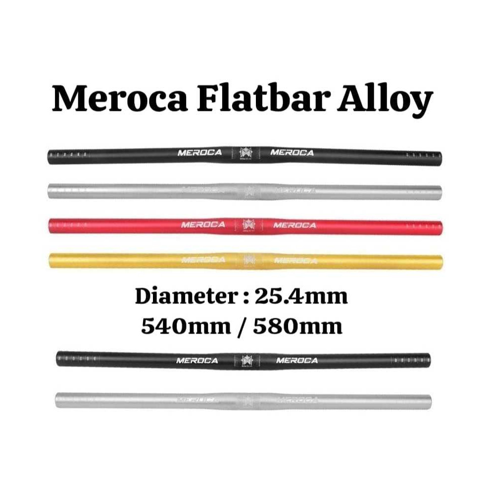 Foto Meroca Stang Setir Handlebar Flat Bar 25.4 x 580 mm Clamp Non OS Standar Sepeda Lipat Fixie Alumunium Alloy