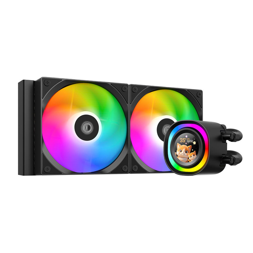 ID-COOLING IDCooling FX240 FX-240 LCD - AIO Liquid Cooler Water Cooling 240mm Dual Fan RGB ARGB Sync