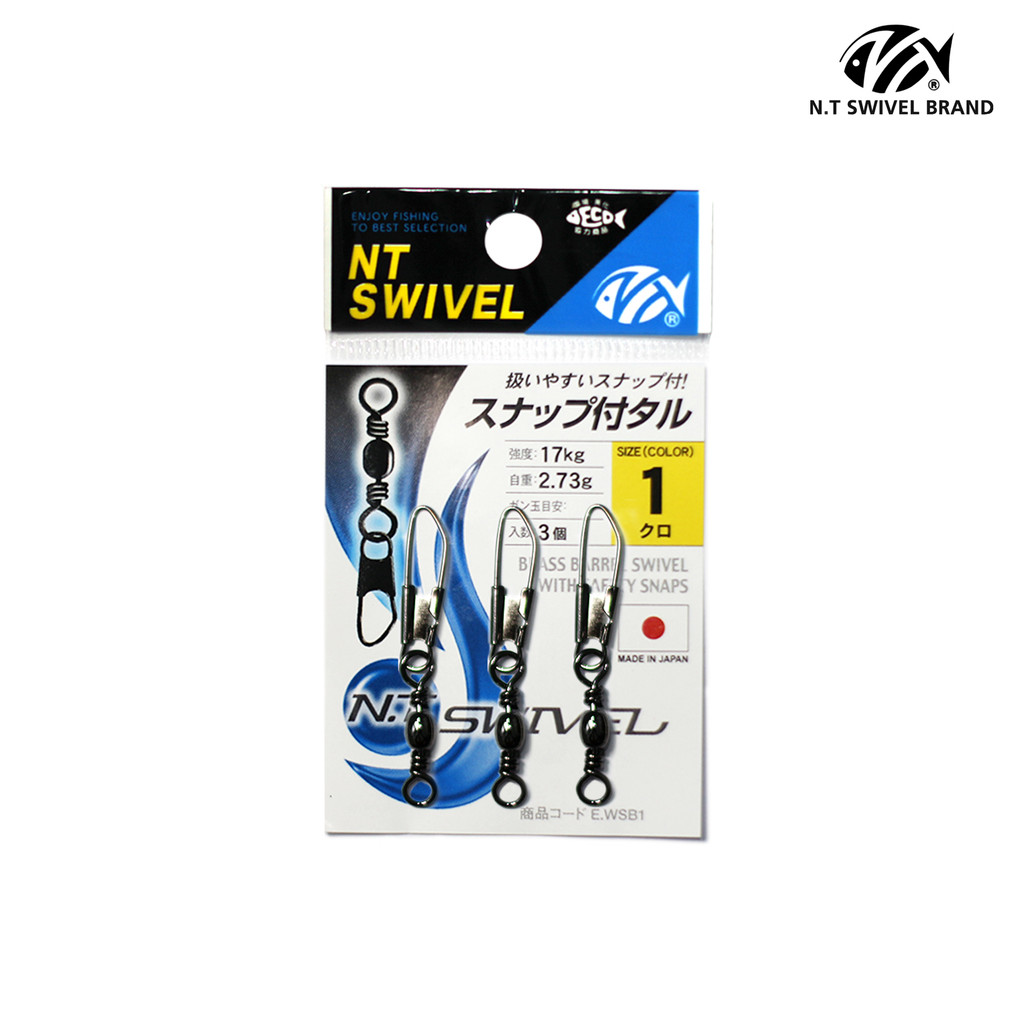 Kili Kili Pancing NT Swivel E-WSB 103B Safety Snap Heavy Duty Snap Barrel Swivel Pancing Anti Korosi