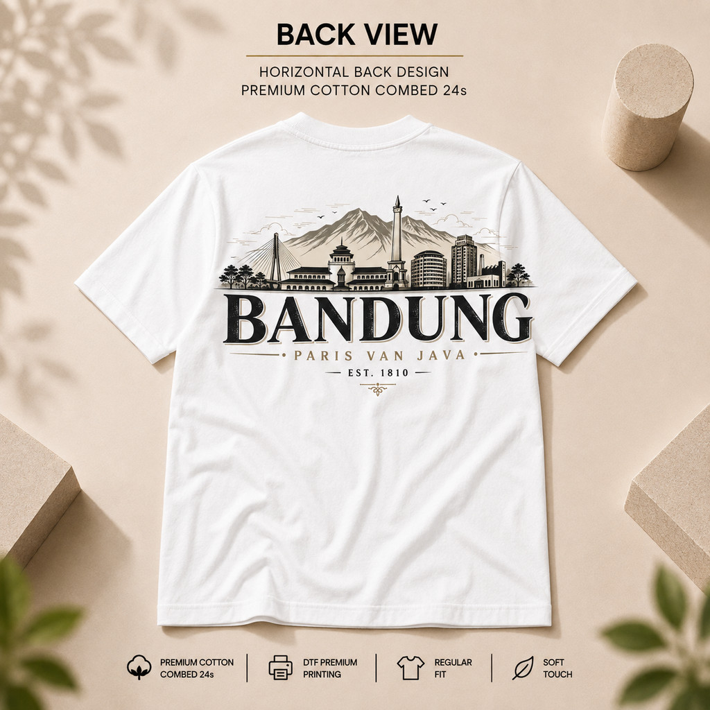 Kaos Bandung Tongkrongan Baju Bandung Pria Wanita Bahan Distro Premium Combed 24s Print DTF