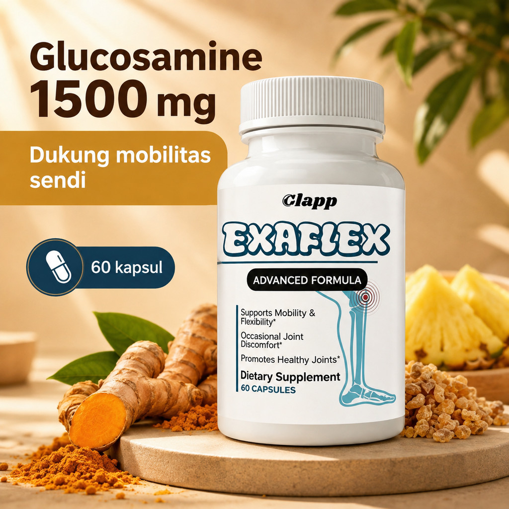 Clapp Exaflex Glucosamine 1500mg Advanced Formula 60 Kapsul Suplemen Kesehatan Sendi