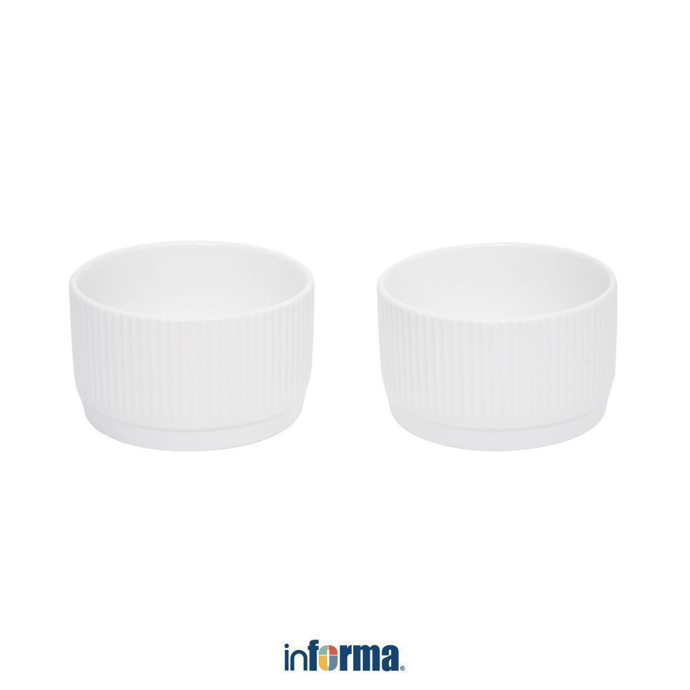Informa Appetite Nayla Mangkuk Ramekin Set 2 pcs - Putih Mangkok Bowl Wadah Saji Tempat Makan Mangko