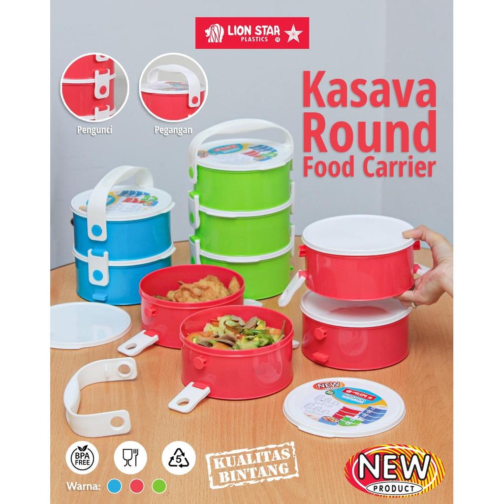 MICTON Lion Star Kasava Food Carrier R-25 R-26 R-27 R-28 R-29 Rantang Bekal Rantang Makanan Round & 