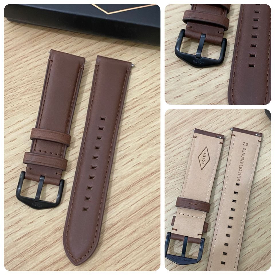 TERLARIS Strap Kulit Coklat Fossil Fs-5437 22mm