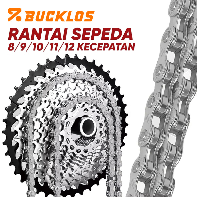 BUCKLOS Rantai Sepeda Anti Karat Rantai Sepeda MTB Loncer Kuat Tahan Lama Rantai Sepeda 8/9/10 Speed