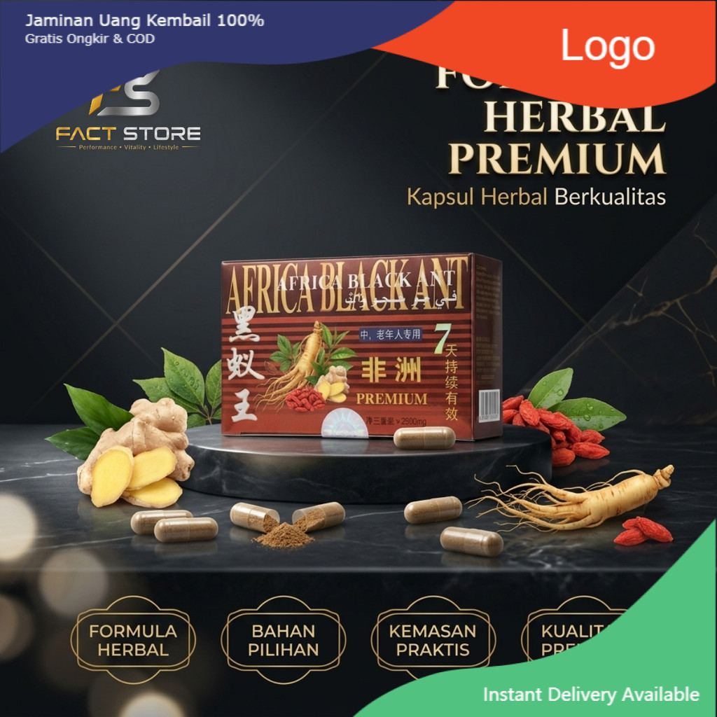 Herbal Mofa~ AFRICA BLACK ANT PREMIUM II SEMUT HITAM Formula Herbal Pilihan –  Isi 30 Kapsul