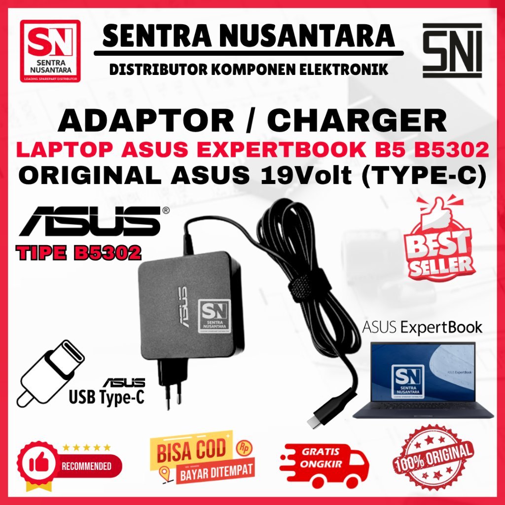 Adaptor Charger Laptop ASUS EXPERTBOOK B5 B5302 Series | Adaptor Laptop ASUS EXPERTBOOK B5 B5302 Ser