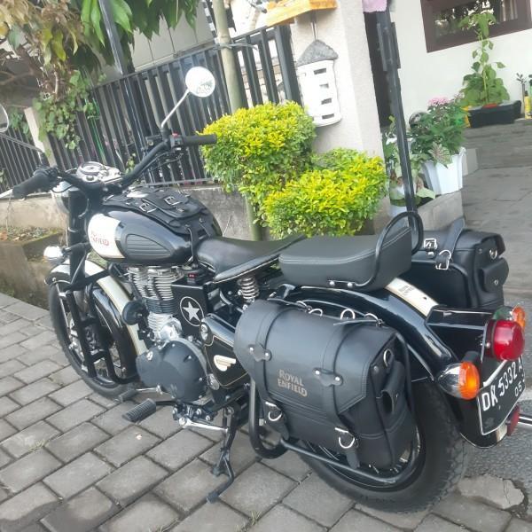 Dijual ready stok tas royal enfield,side bag royal enfield leather terlaris