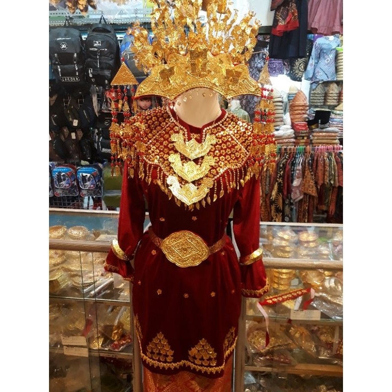 PROMO baju tari/baju adat/pengantin palembang 1set cewek/cowok ukuran dewasa