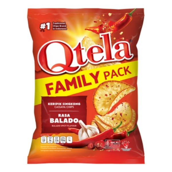QTELA KERIPIK SINGKONG RASA BALADO 175 GR