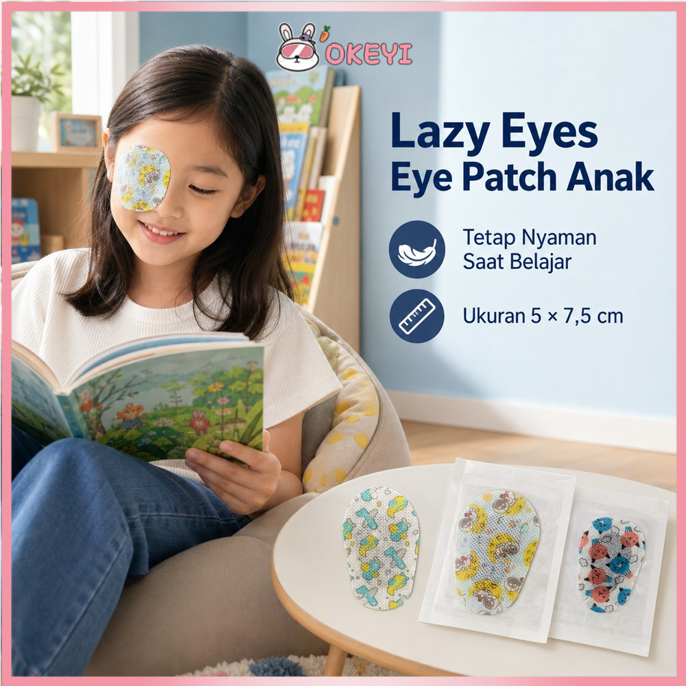 OKEYI Penutup Mata Lazy Eyes Lazy Eyes Patch Terapi Mata Anak Penutup Mata Terapi Penutup Mata Anak
