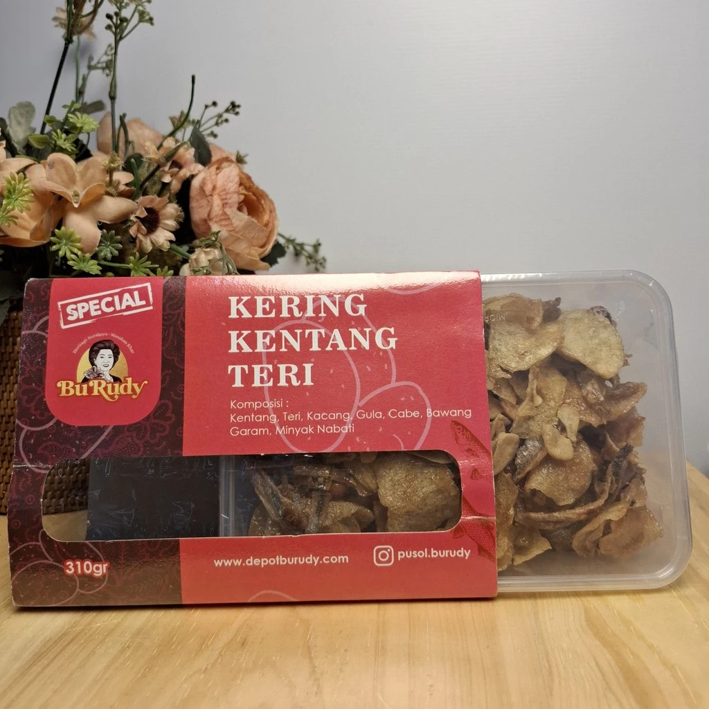 

Kering Kentang Teri Bu Rudy 310gr Camilan Tradisional Indonesia Gurih, Renyah, Manis