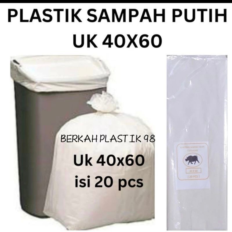 Plastik Sampah UK 40X60cm, Kantong Plastik Sampah putih, Kantong Sampah