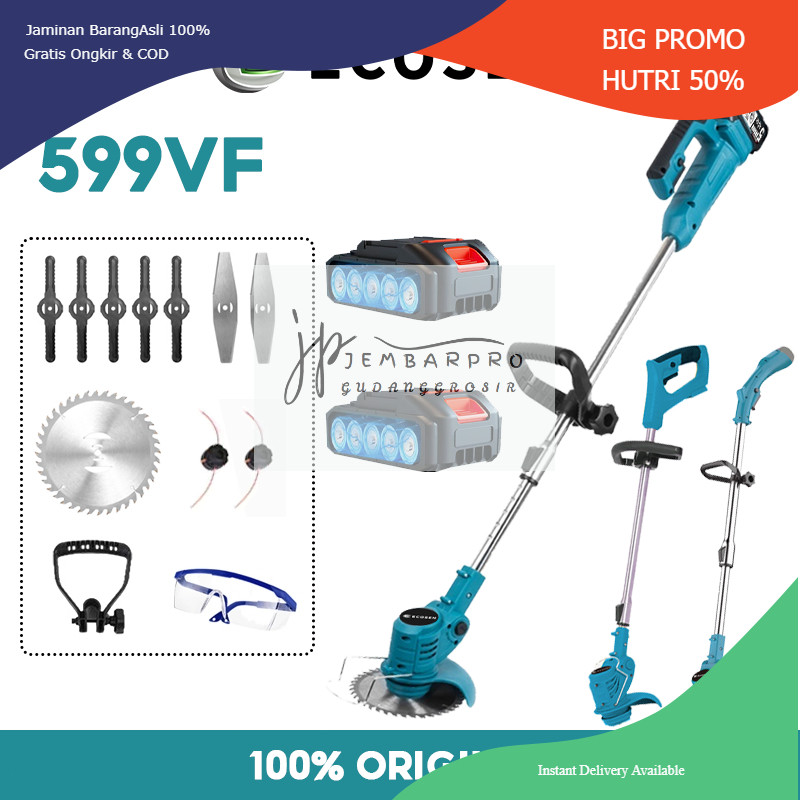 ECOSEN 599VF Mesin Potong Rumput Baterai Mesin Pemotong Rumput Listrik Pemangkas Rumput