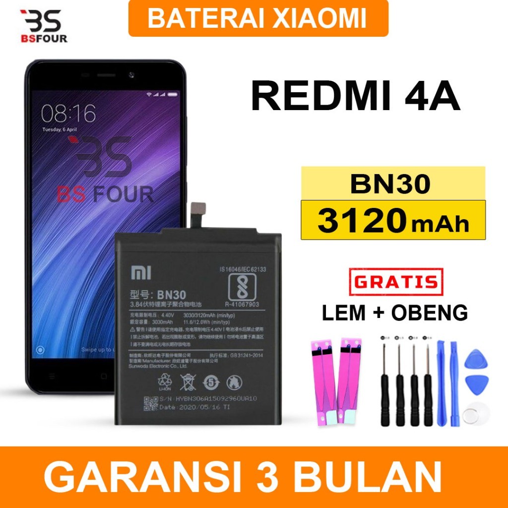 BATERAI BATRAI XIAOMI REDMI 4A BN30 ORIGINAL DISTRIBUTOR (Lem&Obeng)