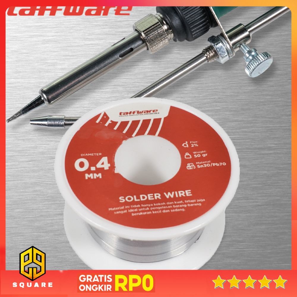Taffware Kawat Timah Solder Sn30/Pb70 50gr Original 99 Square