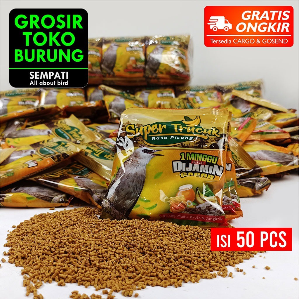 Klik Petfood SEMPATI GROSIR PAKAN SUPER TRUCUK SEMPATI ISI 50 PCS VOER PUR PELLET RASA PISANG UNTUK 