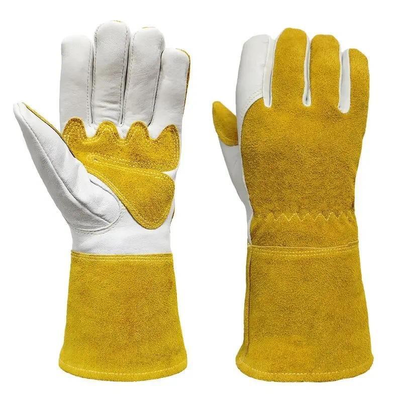 Sheepskin Labor Protection Argon Arc Welding Gloves Heat Insulation and Anti Scald Welding Gloves We