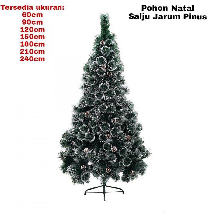 Pohon Natal Salju Jarum Pinus 180cm - Pajangan Natal - Dekorasi Natal Besi - Pohon