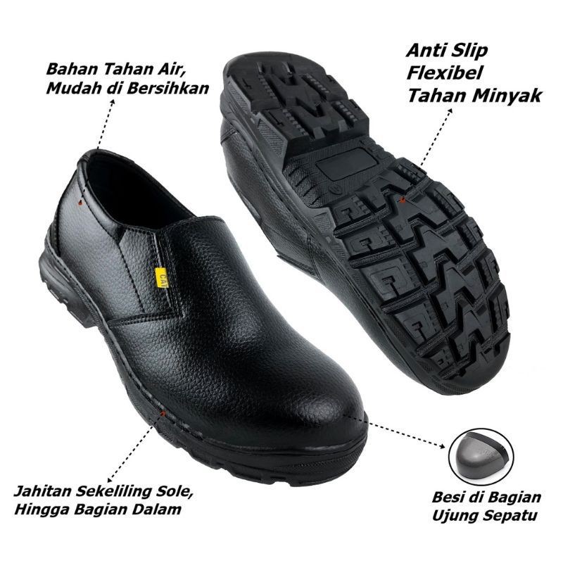 AURESTORE sepatu safety semi boots ujung besi / sepatu safety kerja pria/wanita sepatu safety Caterp