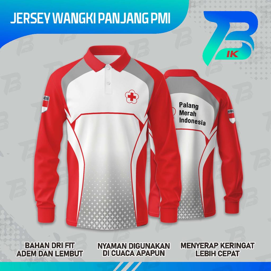JERSEY WANGKI PMI PANJANG FULLPRINT/KAOS KERAH PMI PANJANG /JAERSEY POLO PMI