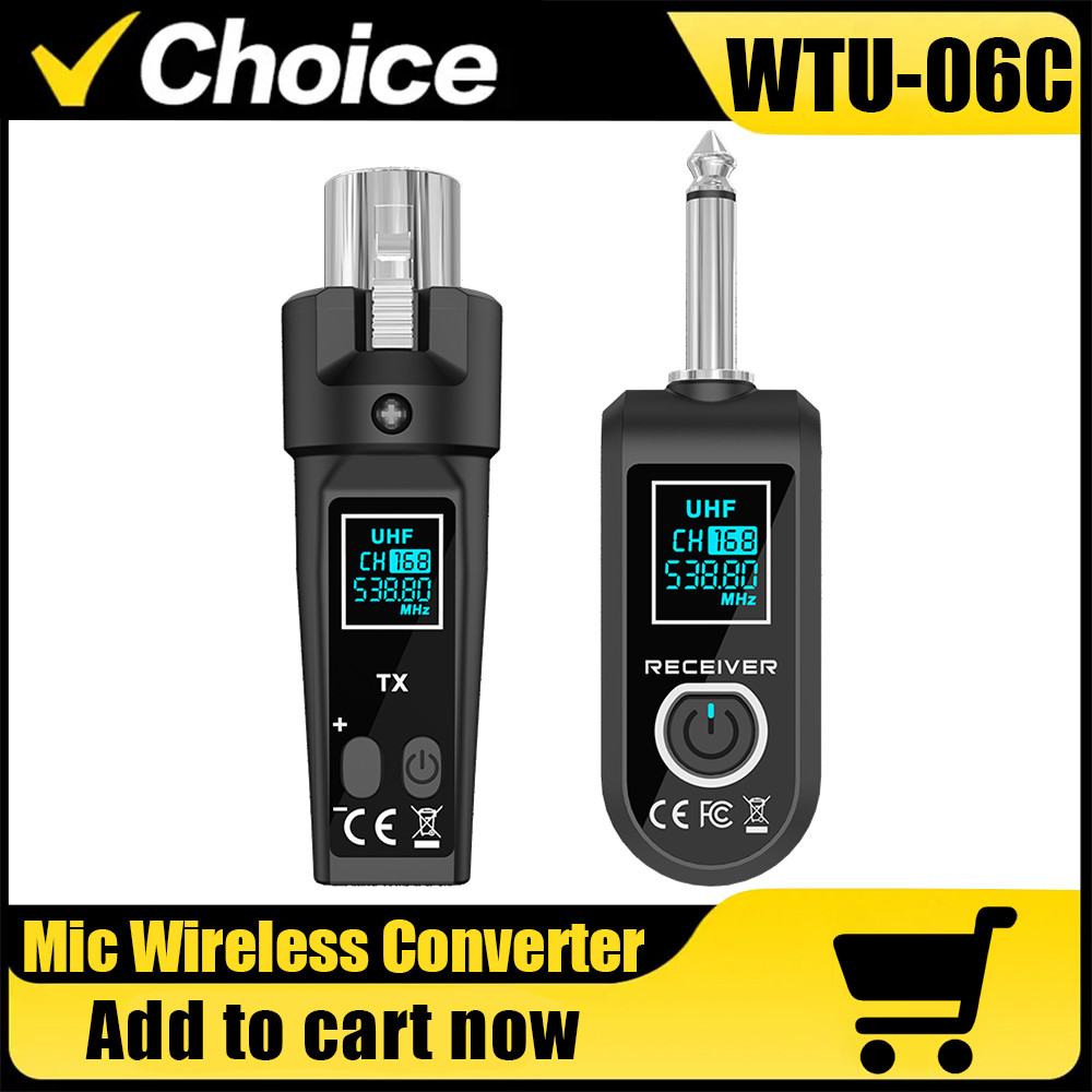 Microphone UHF Wireless Converter Dynamic Condenser Universal Recharge XLR Transmitter and Receiver 