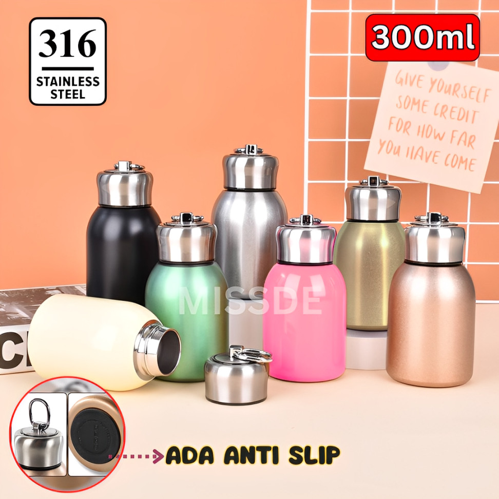 BOTOL MINUM TERMOS 300ML / TUMBLER MINI STAINLESS STEEL / TERMOS TRAVEL / BOTOL MINUM KOPI GEMOY