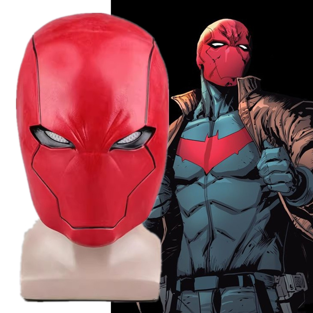 Anime Red Hood Jason Todd Robin Masks Cosplay Latex Mask Halloween Masquerade Party Carnival Prop