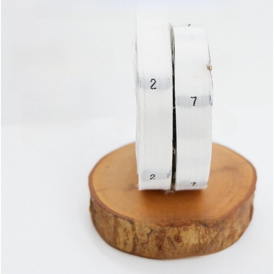 [600pcs] Label Size Bordir Angka Putih Tag Ukuran Baju, Pakaian, Konveksi, Pita Woven