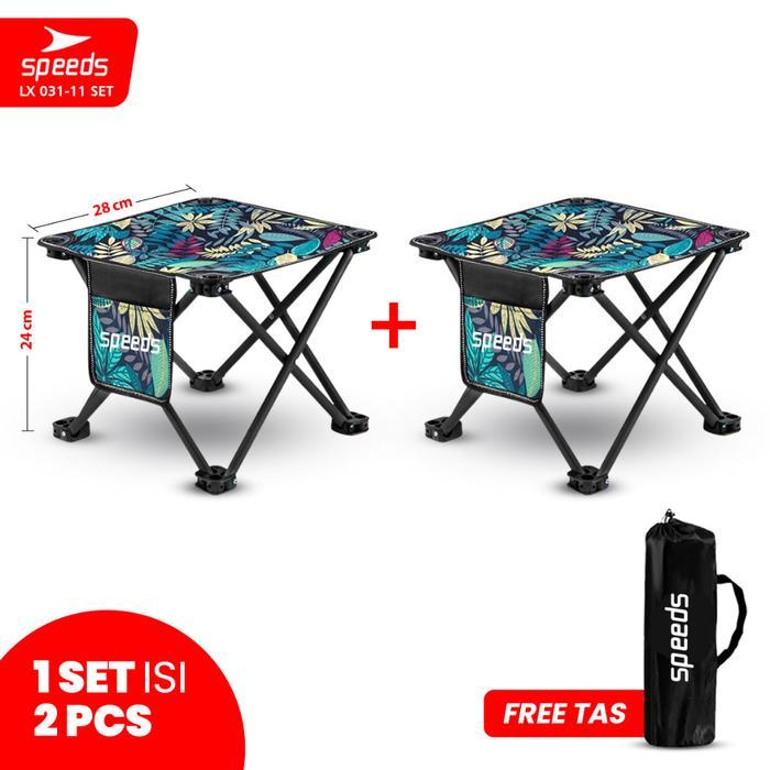 Kursi Lipat Outdoor Portable Kursi Camping Tanpa Sandaran Kursi Gunung Bangku Tanpa Sandaran SPEEDS 