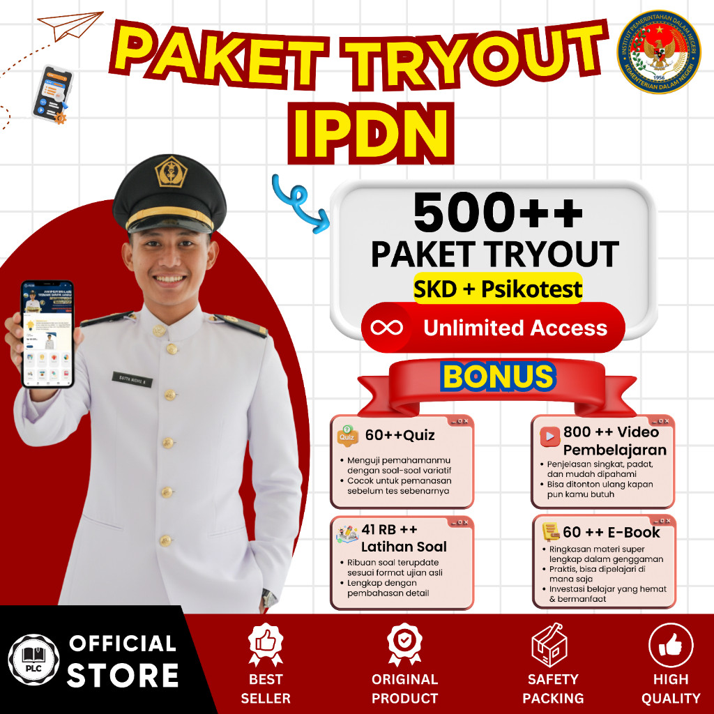 Tryout Online IPDN 2026 E-Learning Aplikasi CAT CBT Online IPDN 2026 + Pembahasan Sekdin