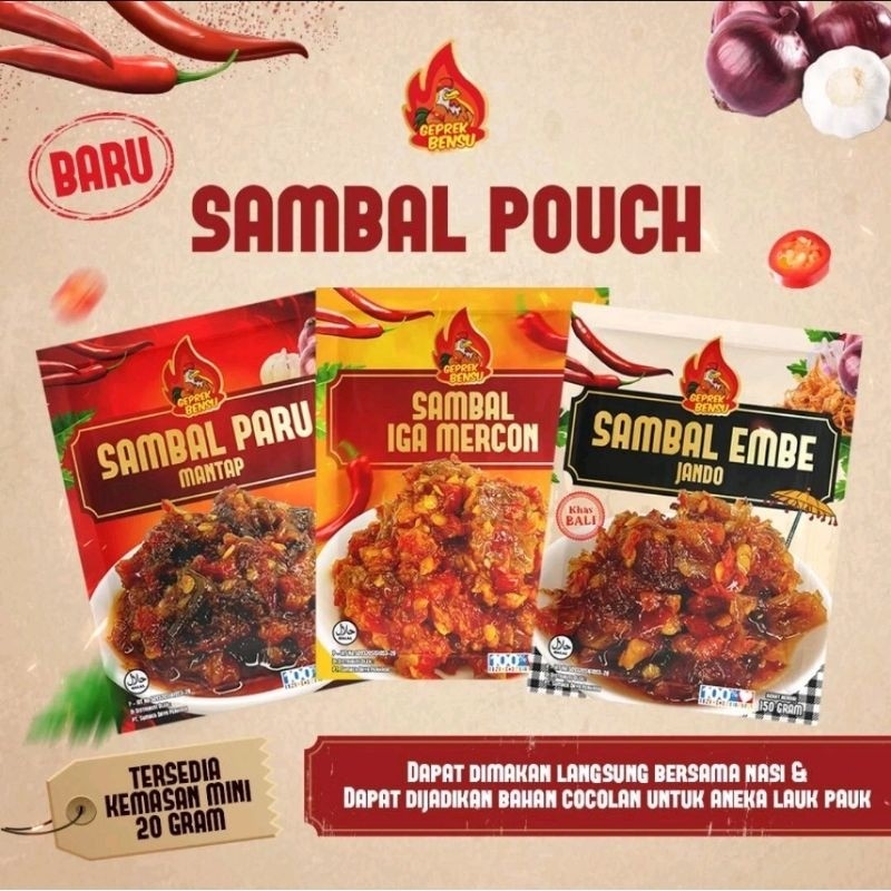 Sambal Embe Sambel Geprek Bensu Sambel Paru 150gt